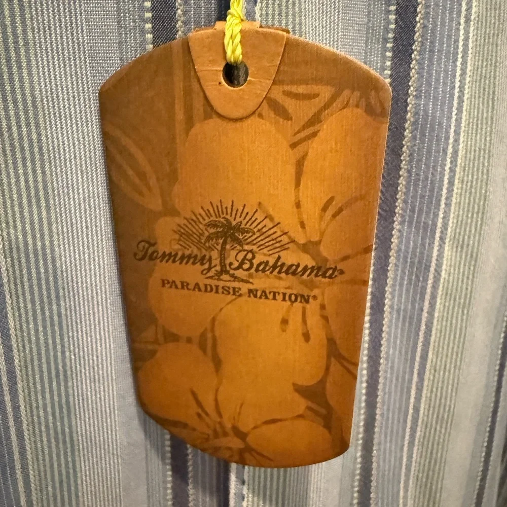 Tommy Bahama Casual Blue Striped Shirt 100% silk - Picture 4 of 5